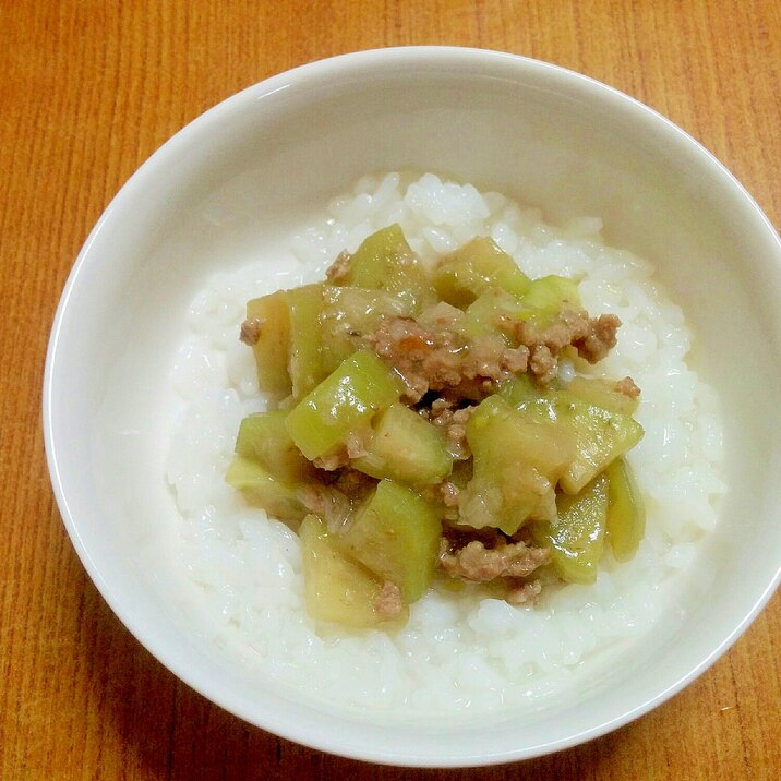 【離乳食】麻婆なす丼風